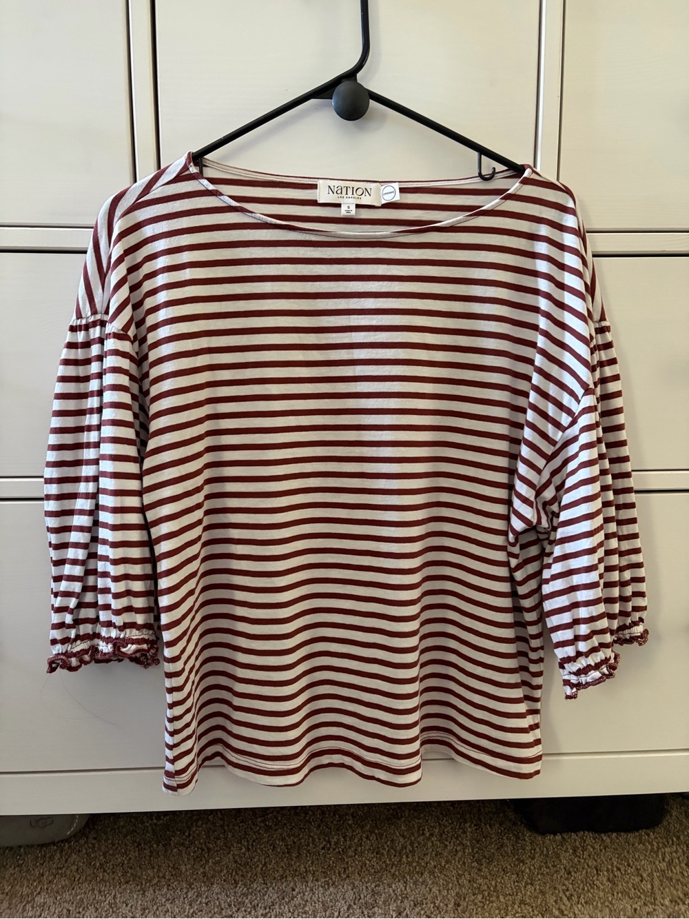 Worn once organic nation ltd stripe top